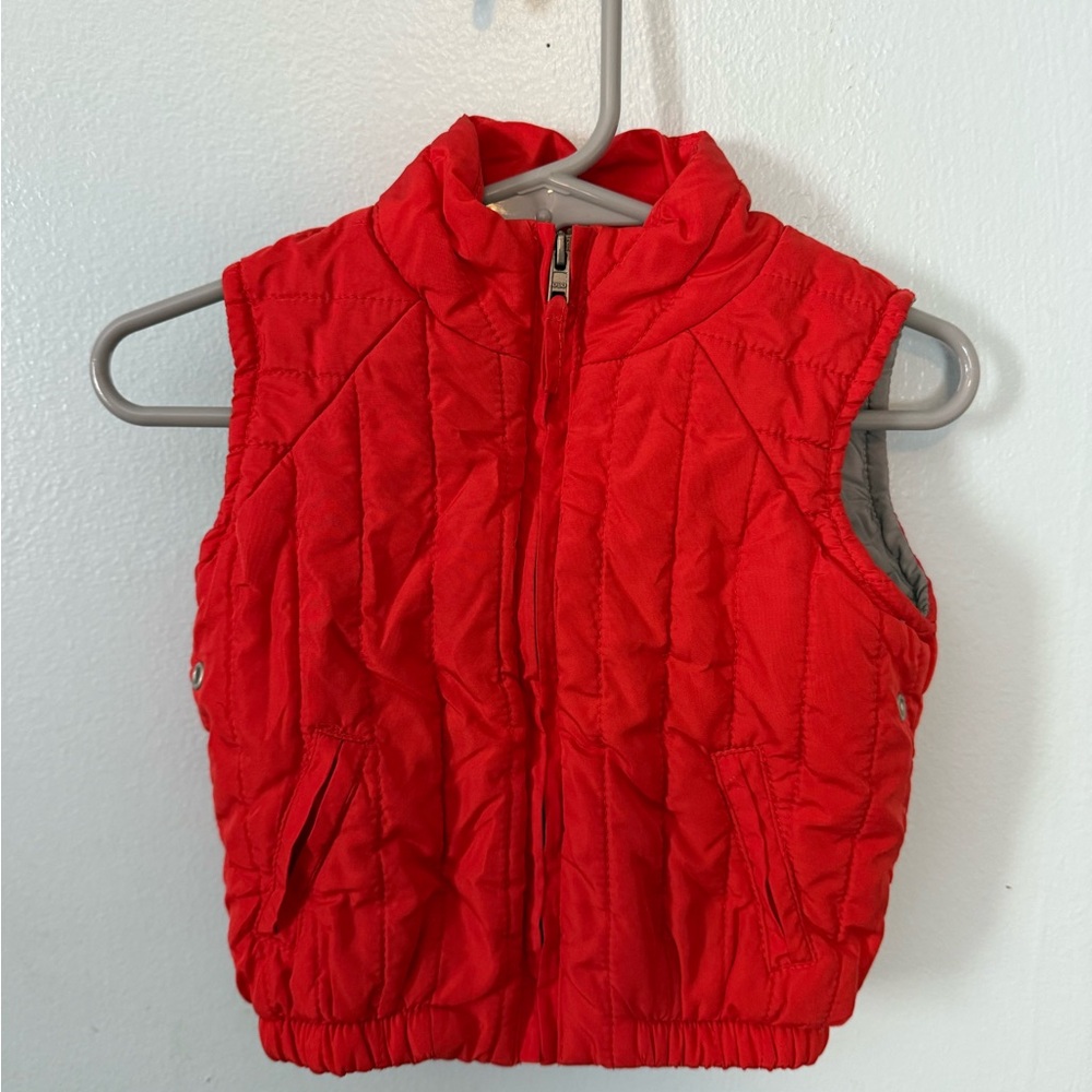 Vibrant Red Quilted Kids Vest